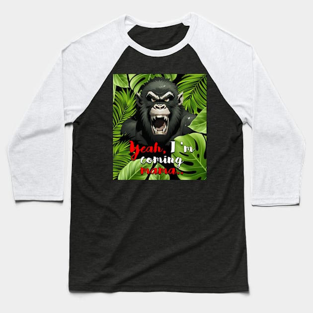 An Ape from Colored jungle Baseball T-Shirt by nowbix